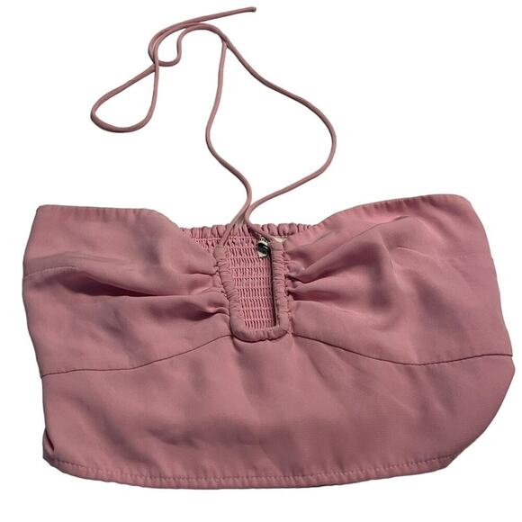 Abercrombie & Fitch Pink Halter Neck Crop Top Size Small - Picture 1 of 7